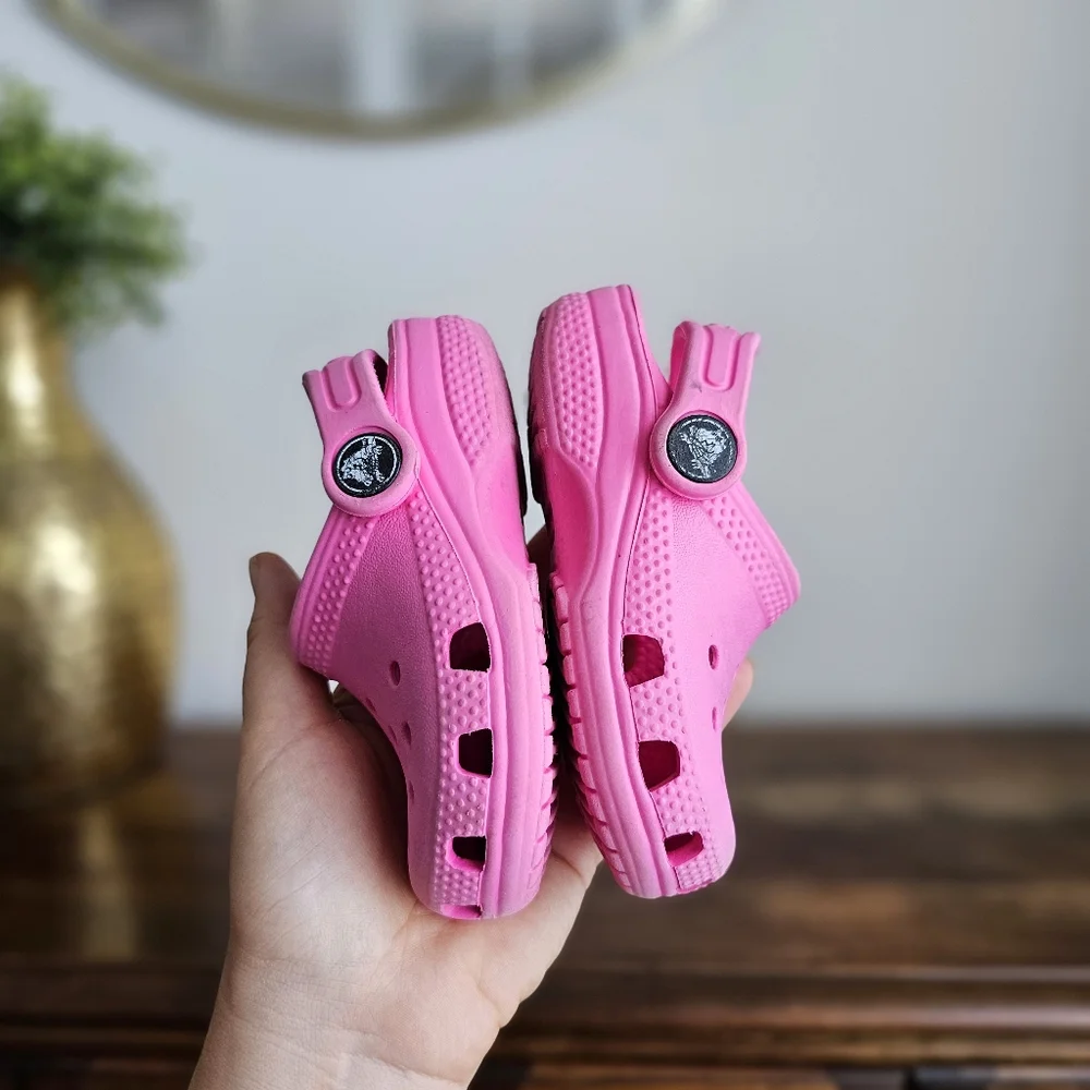 Iconic CROCS Comfort Classic Baby Clog Pink Lightweight Sandals Children C6